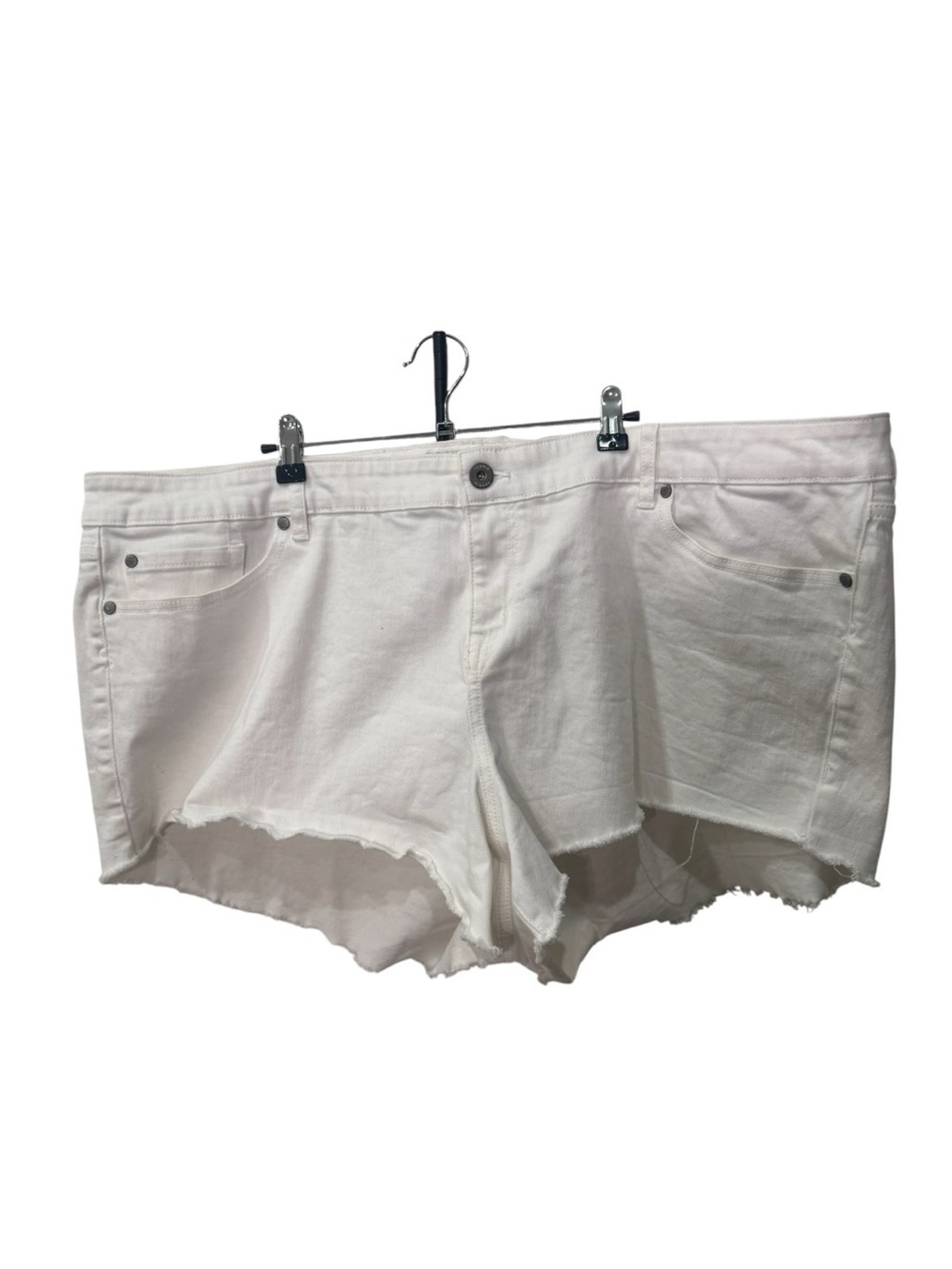 Torrid cut off Women's White Raw-Hem Denim Shorts size 26